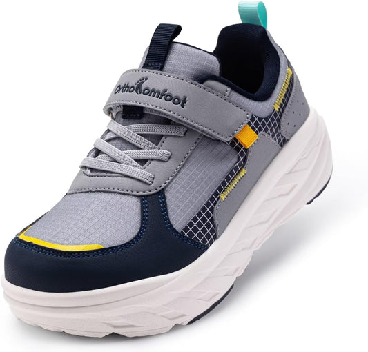 Boys Girls Kids Orthopedic Tennis Shoes: Wide Toe Box Comfortable Casual Arch Support Plantar Fasciitis Running Sneakers, Orthotic Athletic School Sport Walking Shoes for Foot and Pain Relief