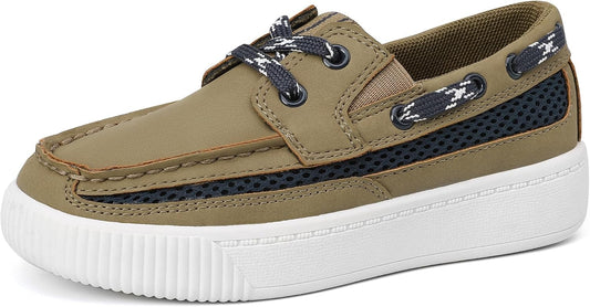 Bigwow Boys School Loafers Casual Sneakers Shoe Slip-on Breathable Boat Shoes (Little Kid/Big Kid)