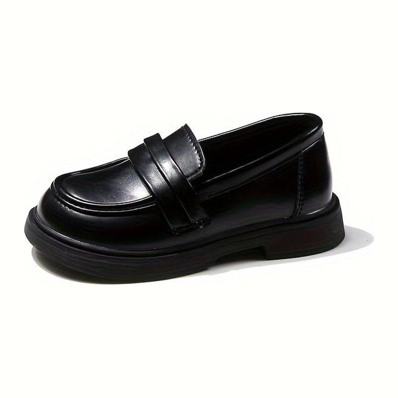 Kids' Retro Classic Loafers - Brown & Black Faux Cover Shoes with Rubber Sole, Slip-On Round Toe Design for Casual Attire, Wedding, or Everyday Style, Cute Shoes
