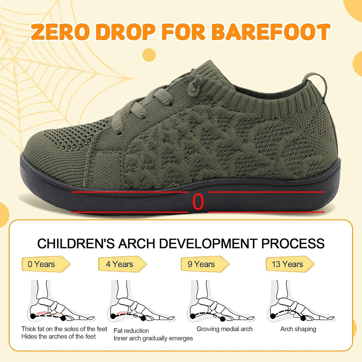JOINFREE Toddler Shoes Girls Boys Wide Barefoot Shoes Minimalist Walking Sneakers Zero Drop Slip on Tennis Shoe Breathable Naturally Flexible