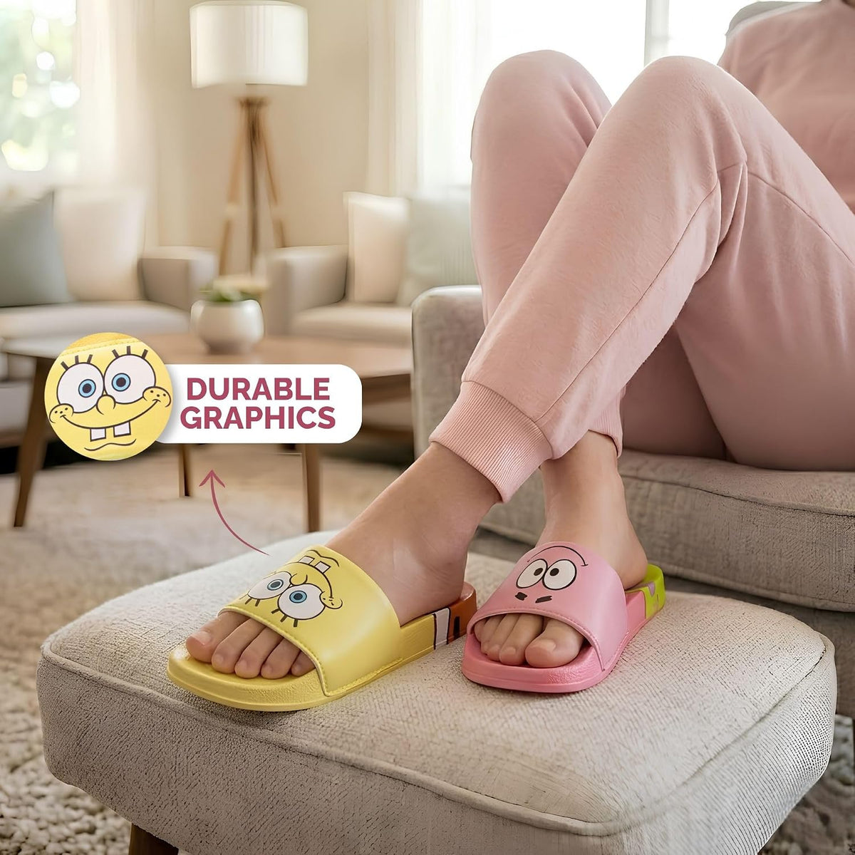 Josmo Spongebob Squarepants Slide Sandals (Little Kid)
