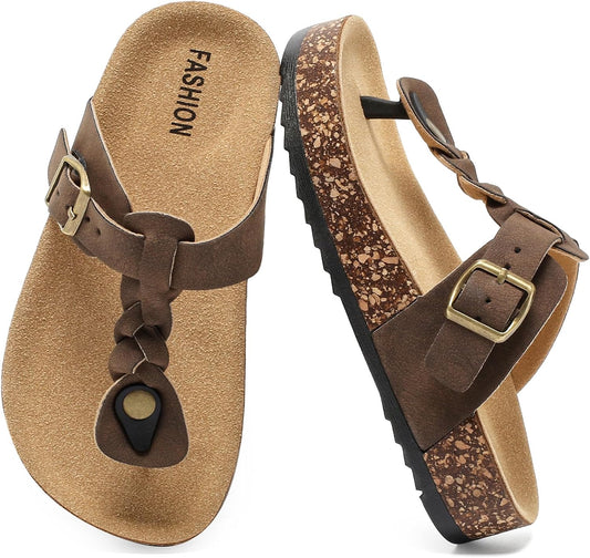 Kids thong Sandals Boys Girls Flip Flops Cork Footbed Slides