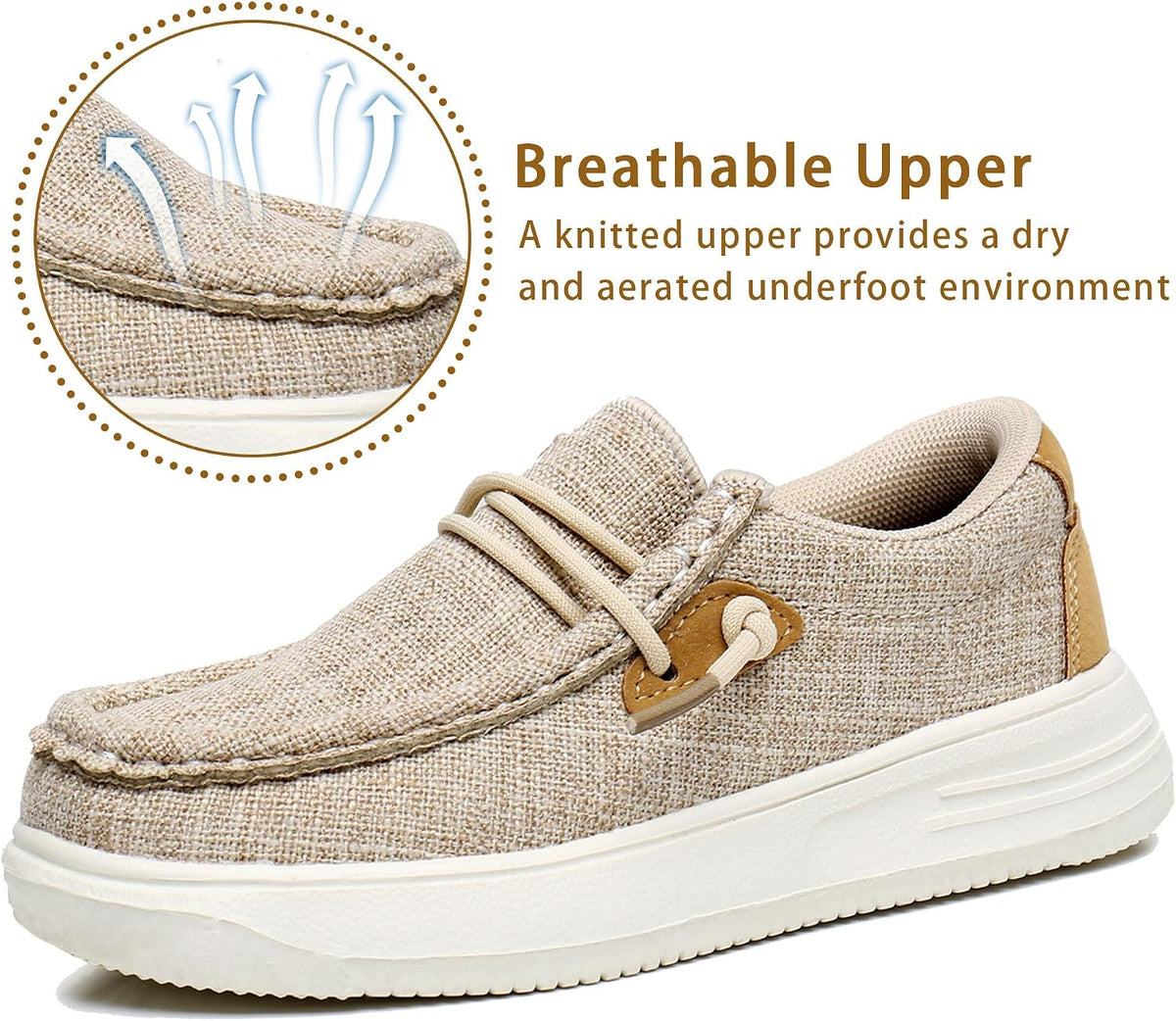 Apakowa Kids Boys Girls Loafers Slip-On Boat Dress Shoes Lightweight