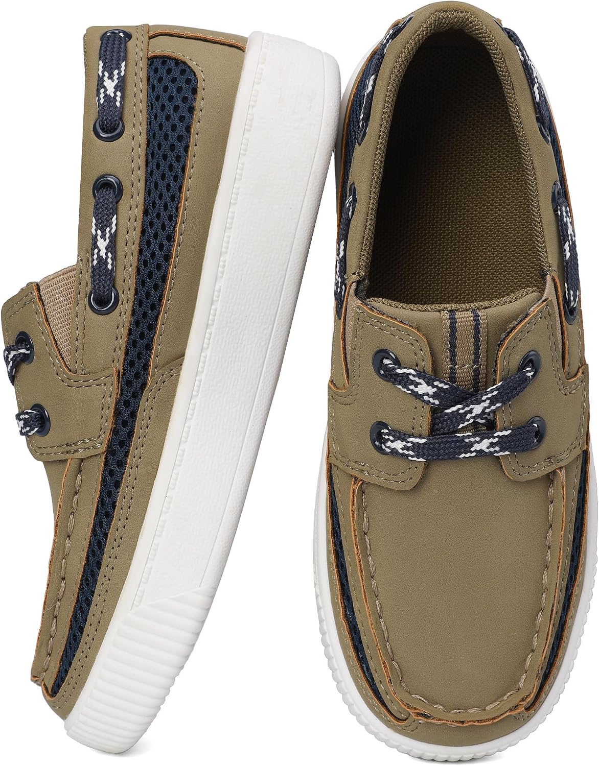 Bigwow Boys School Loafers Casual Sneakers Shoe Slip-on Breathable Boat Shoes (Little Kid/Big Kid)