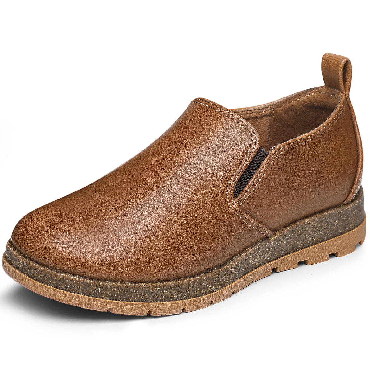 Boys Slip On Loafers Casual Dress Sneakers Shoes Cork Footbed Non Slip Rubber Sole for Little/Big Kids