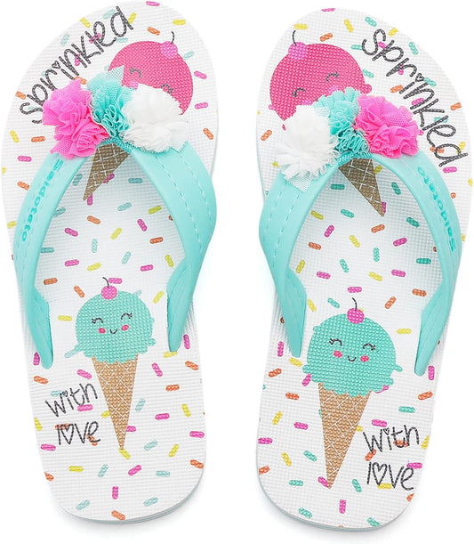 Saidoteto Boys Girls Flip Flops Child Summer Slip-on Thong Sandals Beach Pool Water Shoes(Little/Big Kid)