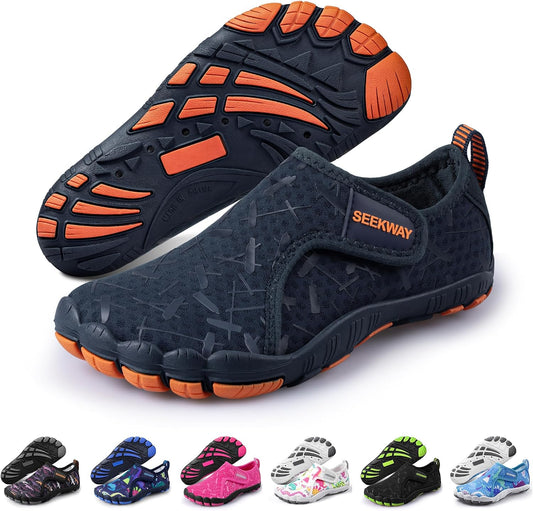 SEEKWAY Barefoot Water Shoes for Kids - Wide Toe Box and Quick-Dry Sand Shoes Toddler for Hiking Swim Beach Pool Kayak Sport Accessories, Camping Essentials Non-Slip for Boys Girls Sizes