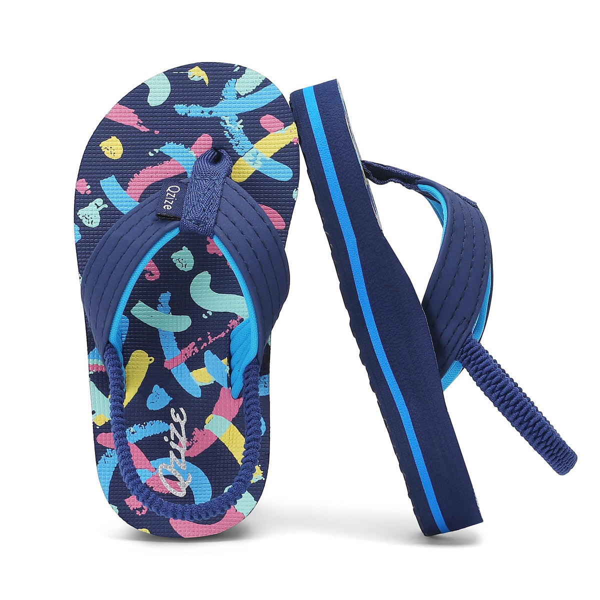 Kids Flip Flops with Adjustable Back Strap Glitter EVA Thong Sandals
