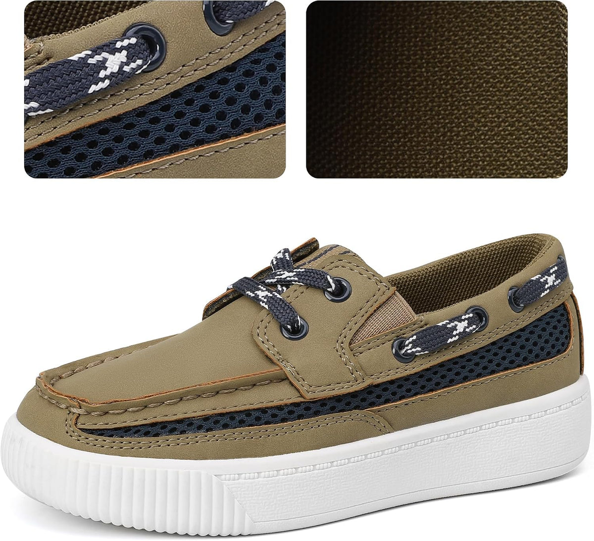 Bigwow Boys School Loafers Casual Sneakers Shoe Slip-on Breathable Boat Shoes (Little Kid/Big Kid)