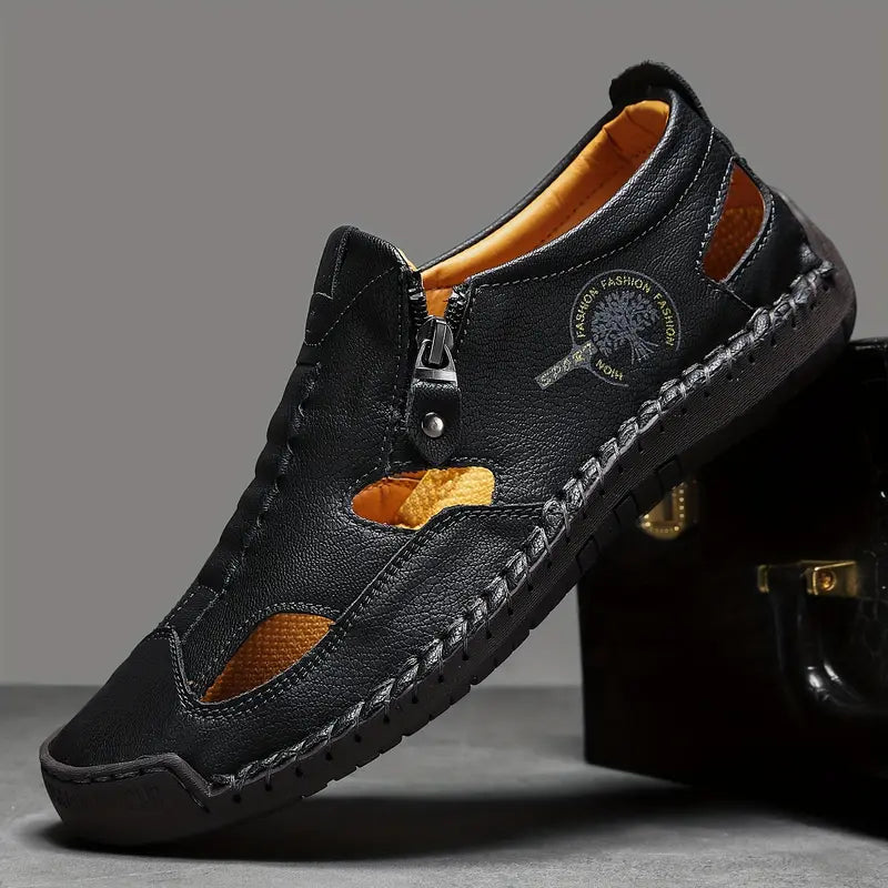 Men's British Retro Slip-On Shoes -- Breathable Formal Daily Shoes, Suitable for Office and Semi-Formal Occasions - Easy-to-Clean Design, Classic Appearance, Durable Structure