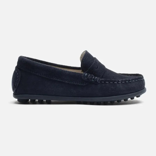 Children Chic Sam Navy Loafers for Boys, Non Slip Rubber Soles
