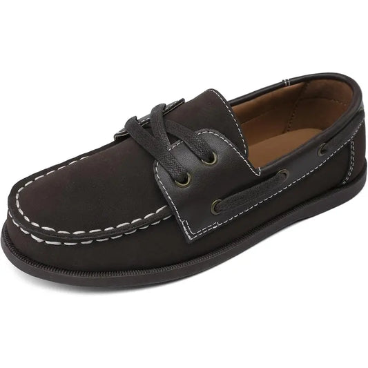 SHOESLOCKER Boys' Classic Slip-On Loafers - Toddler to Big Kids, Round Toe, Synthetic & Rubber Material, All Seasons, No Heel, Easy On/Off, Everyday Dress & Casual Flat Shoes