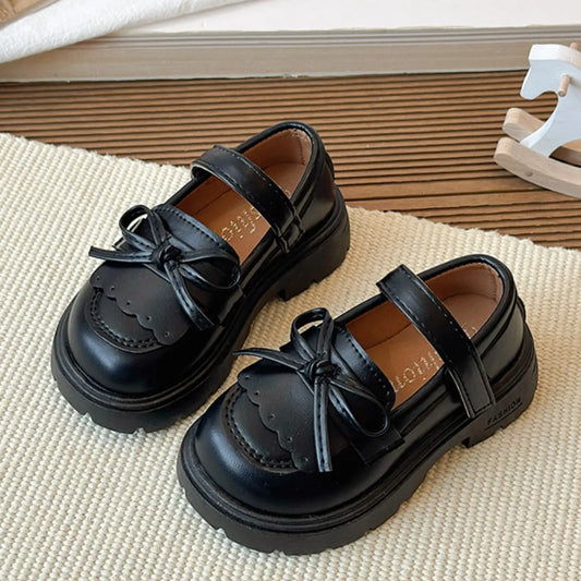 Flat Shoes, Student Shoes, British Style PU Leather, Velcro Closure, Casual Spring & Fall School Outdoor Wear, Unisex Kids Footwear, Adjustable Flats, Velcro Fastened Shoes