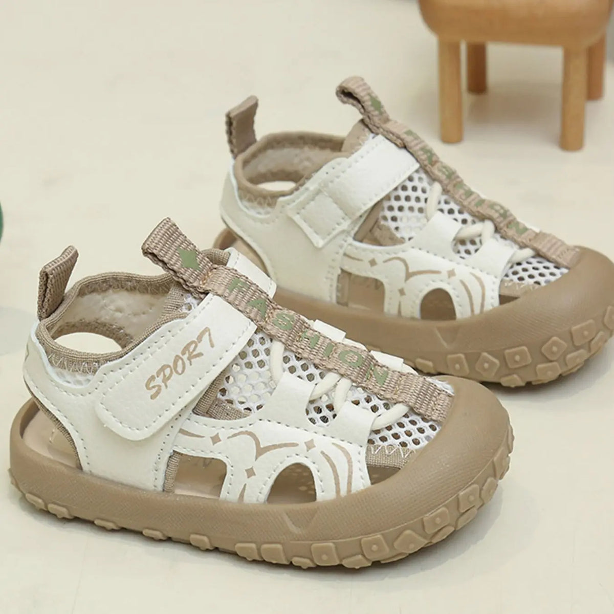 Anti-Collision Sports Sandals, Velcro Soft Sole Non-Slip, Unisex Summer Breathable Beach Shoes, Kids' Comfortable Footwear